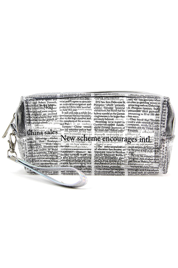 Newspaper Print Pouch combines stylish design with practical functionality. Crafted with durable materials, it offers a secure space to organize your essentials while showcasing a unique newspaper-inspired print. Ideal for daily use or travel, this pouch adds a sophisticated touch to your accessory collection while keeping your items neatly contained.