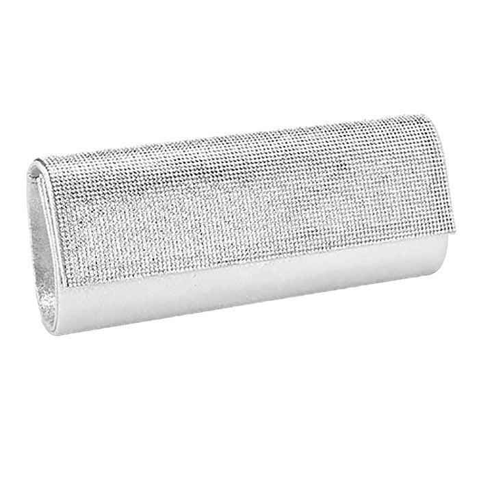 Clear Silver Crystal Cover Shimmery Evening Clutch Bag Metal Chain Strap, is beautifully designed and fit for all special occasions & places. Show your trendy side with this crystal-cover evening bag. Perfect gift ideas for a Birthday, Holiday, Christmas, Anniversary, Valentine's Day, and all special occasions.