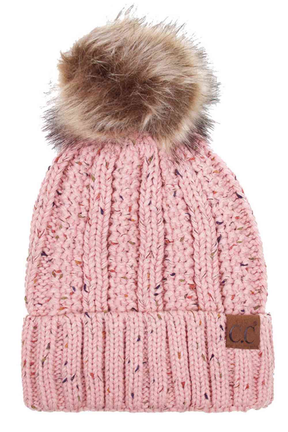 C.C Fuzzy Fleece Lining Knit Beanie With Pom – Madeline Love