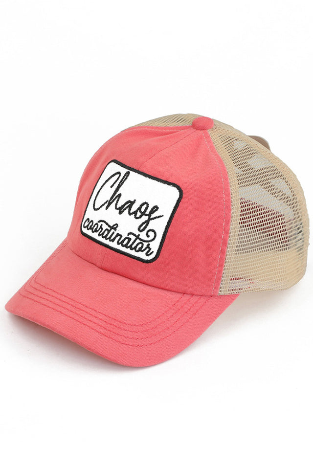 Coral C.C CHAOS COORDINATOR PATCH PONY CAP is the perfect accessory for any outfit. Made with high-quality materials, it features a stylish patch design and a comfortable ponycap fit. Stay organized and stylish with this practical and on-trend cap.