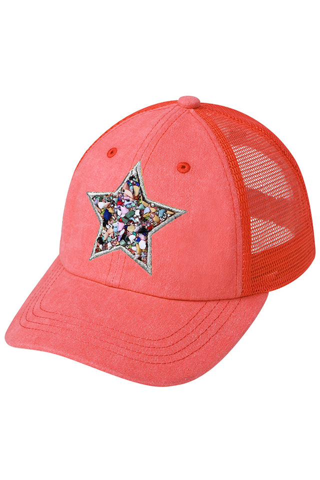 Coral C.C Star Stone Embellishment Baseball Cap adds a touch of sparkle and glamour to any outfit. Made with high-quality materials, this cap is both stylish and durable. Perfect for a casual day out or a sports game, this cap is a must-have accessory for any fashion-forward individual.