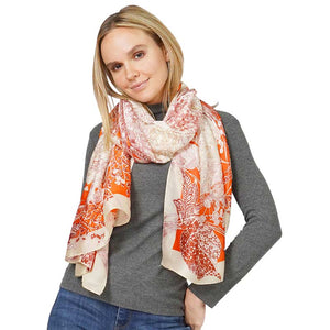 Coral Floral Print Satin Oblong Scarf, this timeless floral print oblong scarf is a soft, lightweight, and breathable fabric, close to the skin, and comfortable to wear. Sophisticated, flattering, and cozy. Look perfectly breezy and laid-back as you head to the beach. Perfect gift for birthdays, holidays, or fun nights out.