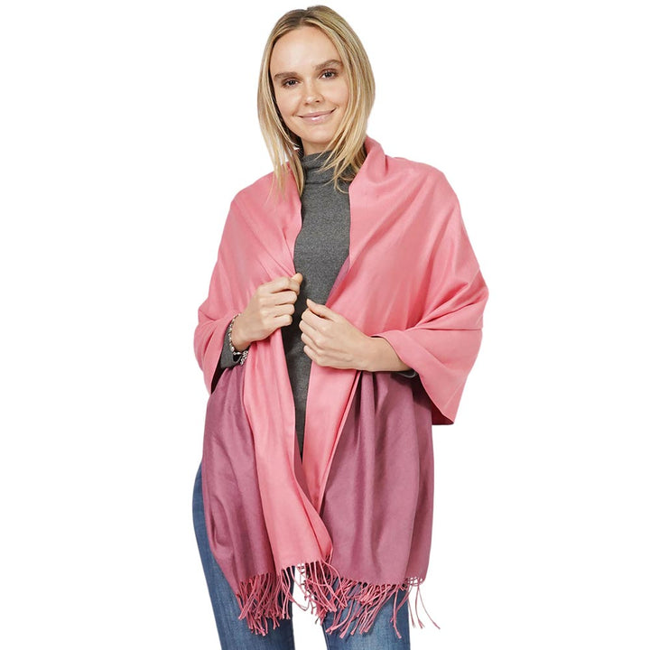 Coral Reversible Solid Shawl Oblong Scarf, is delicate, warm, on-trend & fabulous, and a luxe addition to any cold-weather ensemble. This shawl oblong scarf combines great fall style with comfort and warmth. Perfect gift for birthdays, holidays, or any occasion.