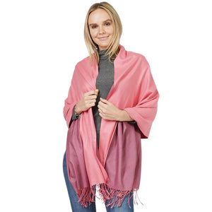 Coral Reversible Solid Shawl Oblong Scarf, is delicate, warm, on-trend & fabulous, and a luxe addition to any cold-weather ensemble. This shawl oblong scarf combines great fall style with comfort and warmth. Perfect gift for birthdays, holidays, or any occasion.