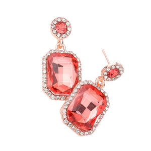 Coral Rhinestone Rectangle Stone Evening Earrings, boast an elegant, timeless design with glistening rhinestones to add a touch of sophistication to your look. The alloy metal is sturdy and durable, making these earrings perfect for any special occasion or day-to-day wear. An exquisite gift for loved ones on any special day.