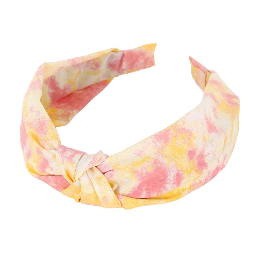 Coral Tie Dye Burnout Knot Headband, Enhance your workout with our expertly crafted headband. Made from high-quality materials, this headband provides a secure and comfortable fit while adding a stylish touch to your look. Its tie-dye pattern adds a trendsetting detail, making it perfect for any fitness enthusiast.