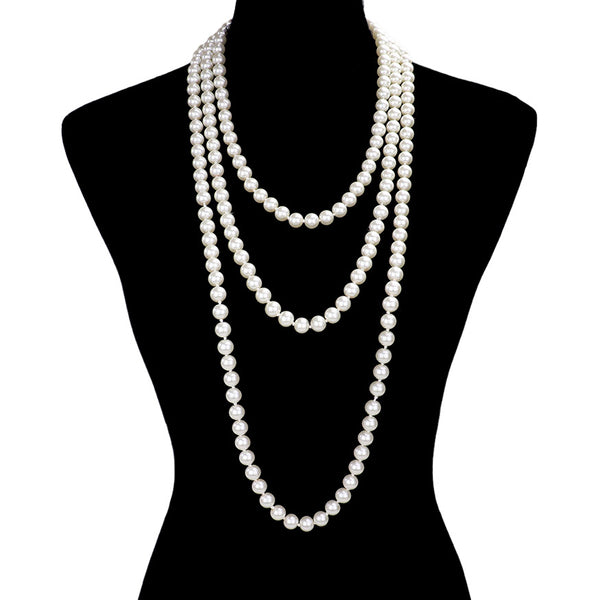 This exquisite long pearl necklace boasts a sophisticated look for any occasion, from special anniversaries to a night out. Enjoy this elegant reminder of your love for years to come, the perfect addition to every outfit. Birthday Gift, Anniversary Gift, Christmas Gift, Regalo de Cumpleanos, Navidad, Aniversario, etc