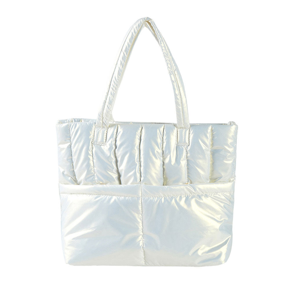 Cream Solid Puffer Tote Shoulder Bag, is an impressive combination of fashion and practicality. Made of durable material, this shoulder bag offers superior protection from impacts with its padded construction, and also features a shoulder strap for added convenience. Give one of these bags as a gift to your favorite ones.