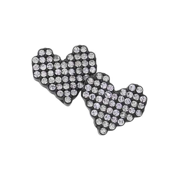 Crystal Pave Heart Stud Earrings are a timeless addition to any jewelry collection. The intricate crystal pave design adds a touch of elegance, making these earrings perfect for any occasion. Crafted with precision and quality, these earrings will become a staple in your wardrobe. 