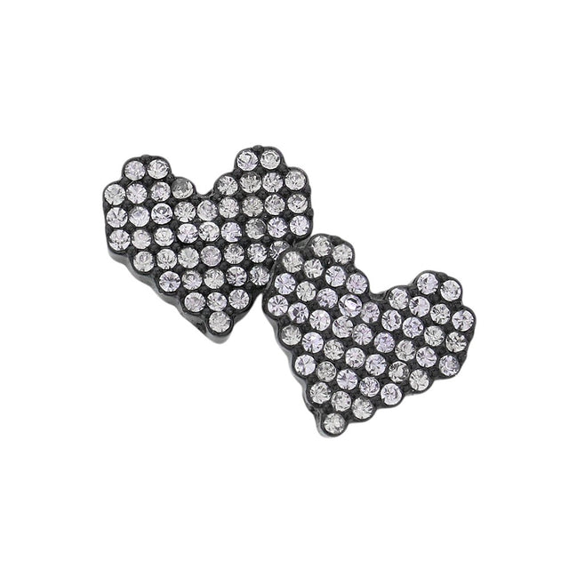 Crystal Pave Heart Stud Earrings are a timeless addition to any jewelry collection. The intricate crystal pave design adds a touch of elegance, making these earrings perfect for any occasion. Crafted with precision and quality, these earrings will become a staple in your wardrobe.