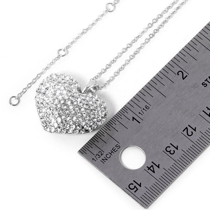 Crystal Rhinestone Pave Heart Pendant Necklace boasts a dazzling display of crystals, meticulously placed to create a stunning heart shape. With its elegant design and meticulous craftsmanship, this necklace is the perfect accessory to add a touch of sparkle to any outfit. 