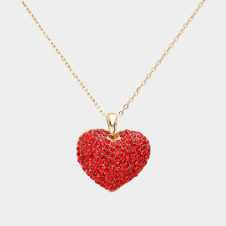 Crystal Rhinestone Pave Heart Pendant Necklace boasts a dazzling display of crystals, meticulously placed to create a stunning heart shape. With its elegant design and meticulous craftsmanship, this necklace is the perfect accessory to add a touch of sparkle to any outfit. 