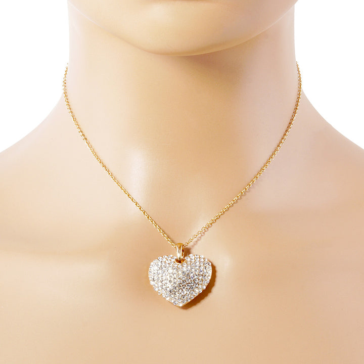 Crystal Rhinestone Pave Heart Pendant Necklace boasts a dazzling display of crystals, meticulously placed to create a stunning heart shape. With its elegant design and meticulous craftsmanship, this necklace is the perfect accessory to add a touch of sparkle to any outfit. 