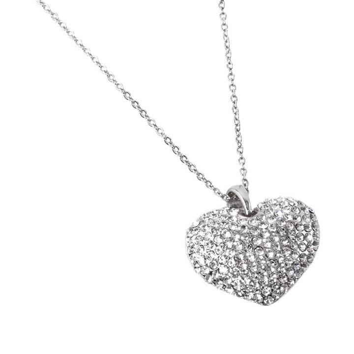 Crystal Rhinestone Pave Heart Pendant Necklace boasts a dazzling display of crystals, meticulously placed to create a stunning heart shape. With its elegant design and meticulous craftsmanship, this necklace is the perfect accessory to add a touch of sparkle to any outfit. 