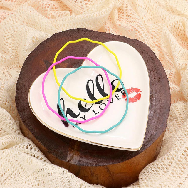 Madeline Love White Hello My Lover Message Lips Mark Heart Jewelry Dish