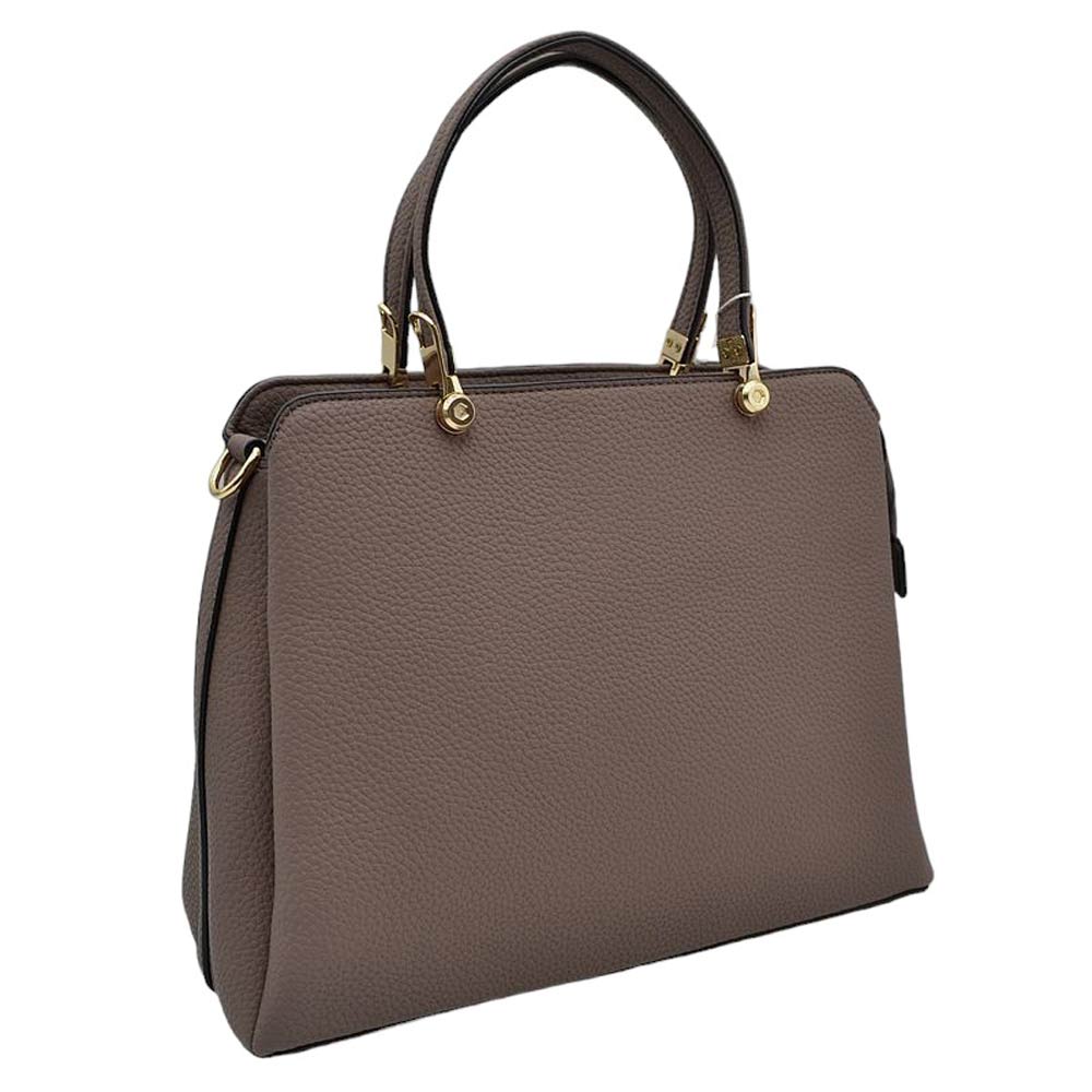 Dark Blush Textured Faux Leather Top Handle Tote Bag, is designed with state-of-the-art faux leather. It features a textured design and a comfortable top handle for easy carrying. Its spacious interior allows you to carry your everyday necessities in style. Perfect for any occasion or everyday use making it a great gift choice.