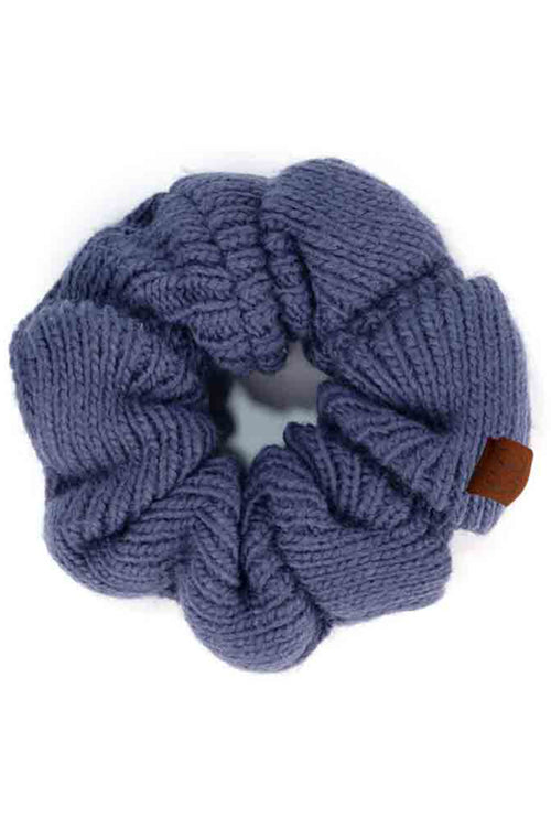 C.C Soft Knit Scrunchies - Dark Denim