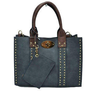 Dark Gray Faux Leather Top Handle Tote Bag With Purse, is a stylish and durable bag made of high-quality faux leather. Its spacious top handle design allows for comfortable carrying and the detachable purse adds extra convenience. The bag is designed to last for years to come. Perfect gift for family members on any day.