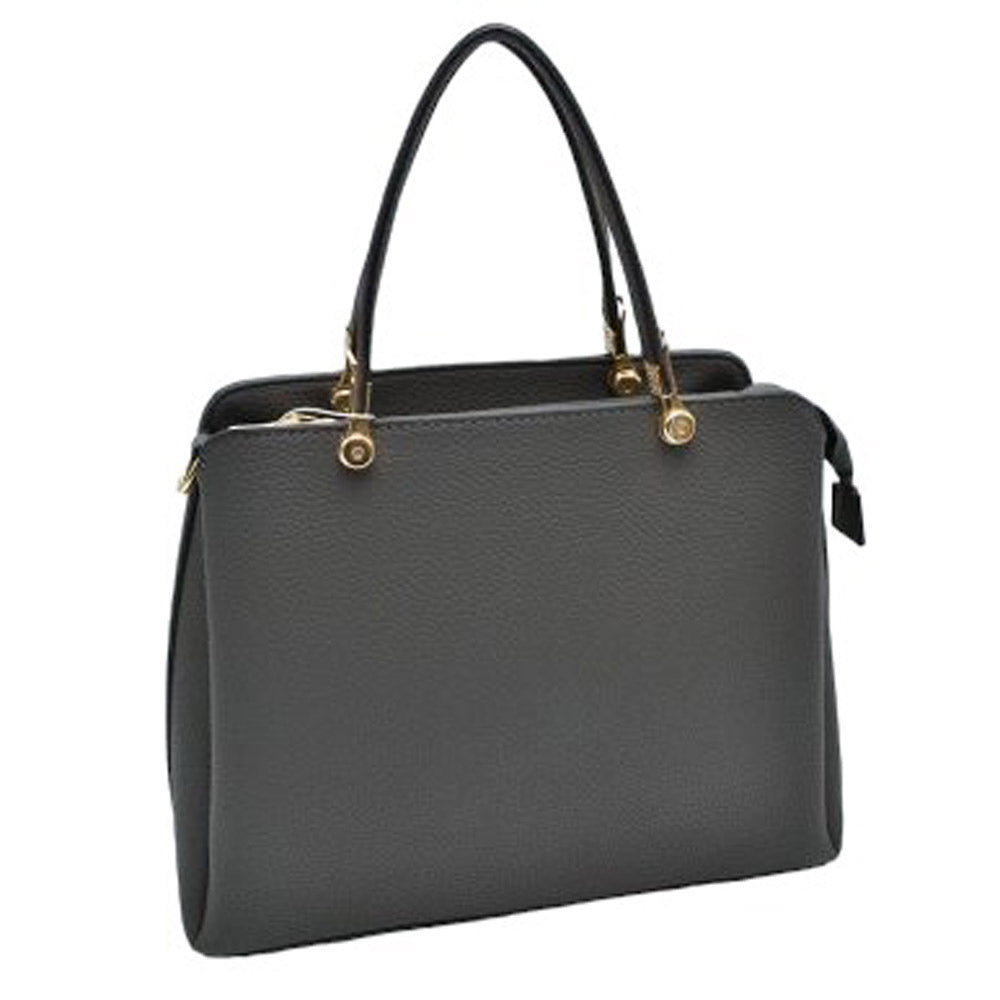 Dark Gray Textured Faux Leather Top Handle Tote Bag, is designed with state-of-the-art faux leather. It features a textured design and a comfortable top handle for easy carrying. Its spacious interior allows you to carry your everyday necessities in style. Perfect for any occasion or everyday use making it a great gift choice.