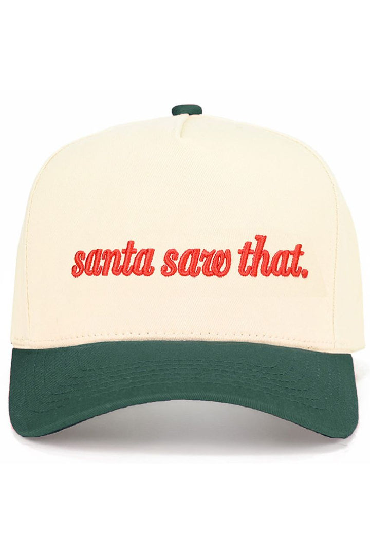 Add a touch of humor to your festive look with the C.C “Santa Saw That” Christmas Trucker Hat, featuring playful embroidered lettering on soft 100% cotton. Designed with a breathable mesh back and adjustable snap closure, it offers a comfortable fit and a merry statement for the holiday season.