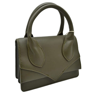 Dark Green Faux Leather Top Handle Le Chiquito Tote Bag, is stylish, durable, and practical. The bag is made of faux leather with a sturdy top handle and an adjustable shoulder strap. The roomy design offers plenty of space. Experience effortless style and convenience with this chic, multi-functional tote.
