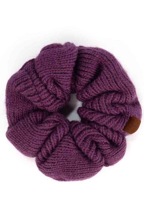 C.C Soft Knit Scrunchies - Dark Purple