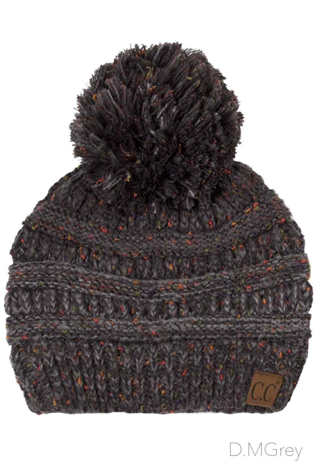 Cozy Knit Pom-Pom Beanie - Black and Brown Hand-knit “obsidian” Cozy Beanie - Etsy main image 3
