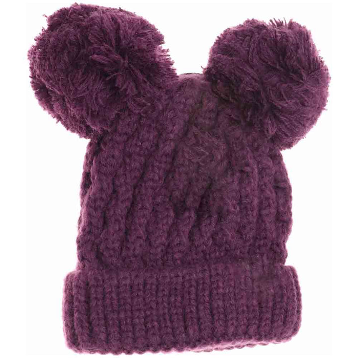 DarkPurple Kids Solid Double Pom CC Beanies are expertly designed to provide exceptional warmth and comfort. Featuring a double-layered knit construction, these beanies ensure enhanced insulation for chilly days. Their solid-color design, paired with double pom accents, offers a stylish yet playful look, ideal for active children. Made from soft, durable materials, they fit snugly without sacrificing comfort, making them a reliable choice for everyday wear during colder seasons. 