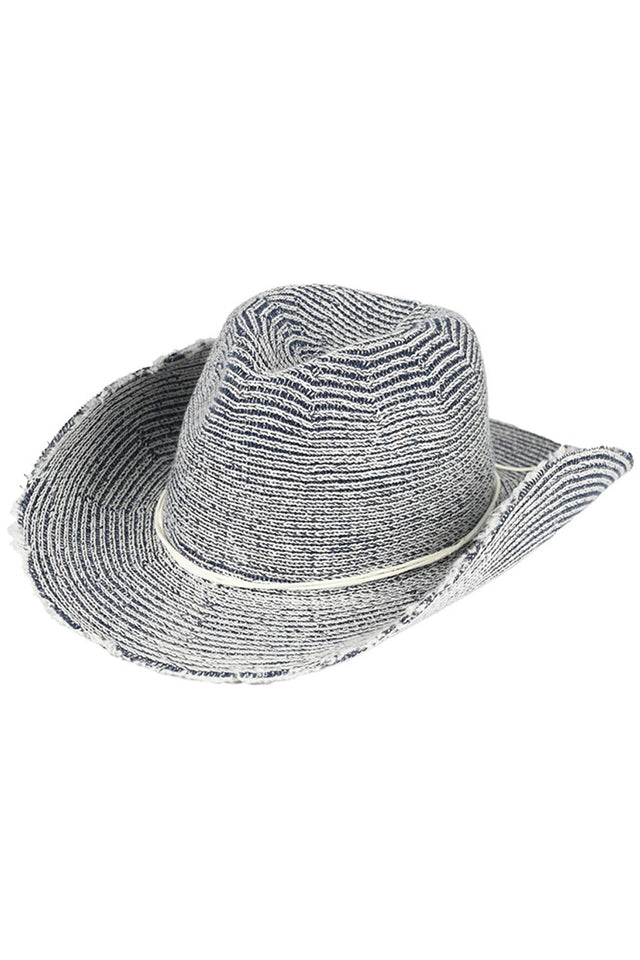 Denim C.C Distressed Vintage Style Cowboy Hat combines fashion and function with its worn-in look and sturdy design. Crafted with high-quality materials, this cowboy hat offers tried and true protection from the sun while adding a touch of rugged charm to any outfit.