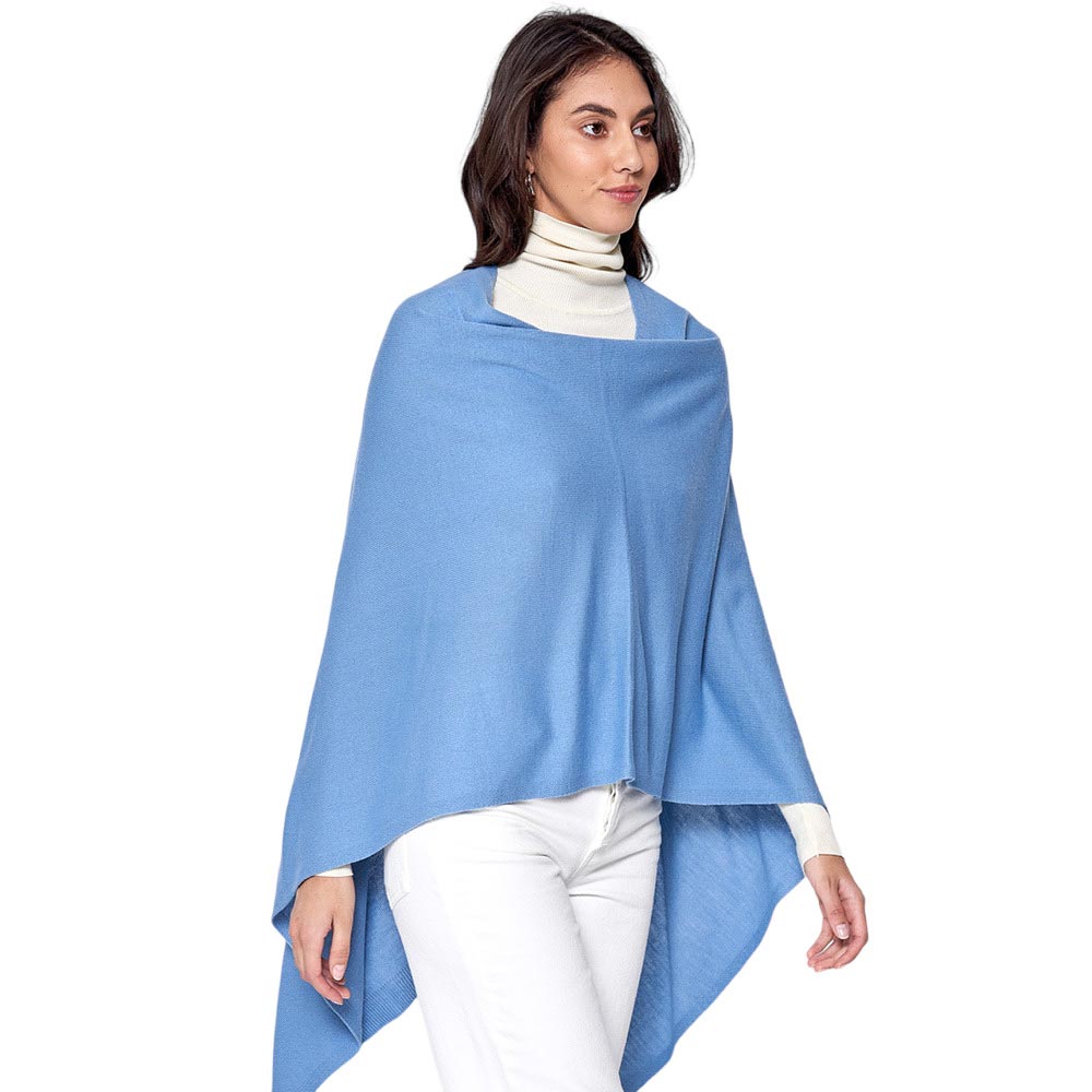 Denim Solid Scarf Poncho, with the latest trend in ladies' outfit cover-up! The high-quality poncho is soft, comfortable, and warm but lightweight. It's perfect for your daily, casual, party, evening, vacation, and other special events outfits. A fantastic gift for your friends or family.