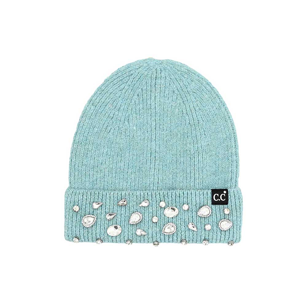Dust Mint C.C Rhinestone Charm Beanie, is the perfect accessory for a chilly winter day. It's the perfect winter touch you need to finish your outfit in style. Awesome winter gift accessory for Birthday, Christmas, Stocking Stuffer, Secret Santa, Holiday, Anniversary, or Valentine's Day to your friends, family, and loved ones.