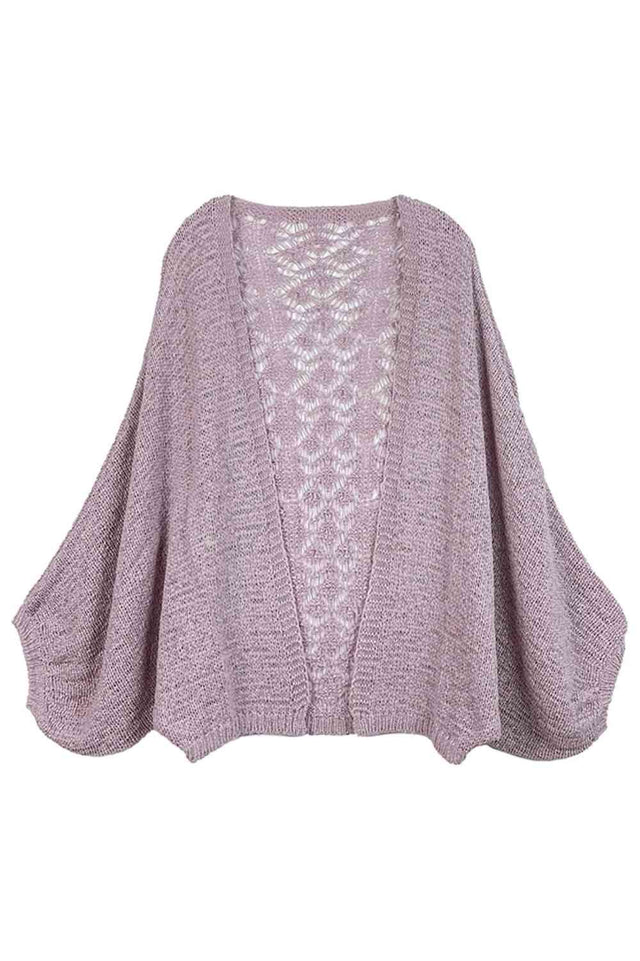 Dusty Pink Effortless elegance meets cozy comfort with this Lace Back Crochet Cardigan. Crafted from a breathable blend of 60% acrylic and 40% nylon, this piece features delicate crochet detailing on the front paired with an eye-catching lace back panel. The relaxed fit measures 23.2" x 45.3", making it perfect for layering over your favorite tops. A versatile wardrobe essential that transitions seamlessly from casual days to evening outings.