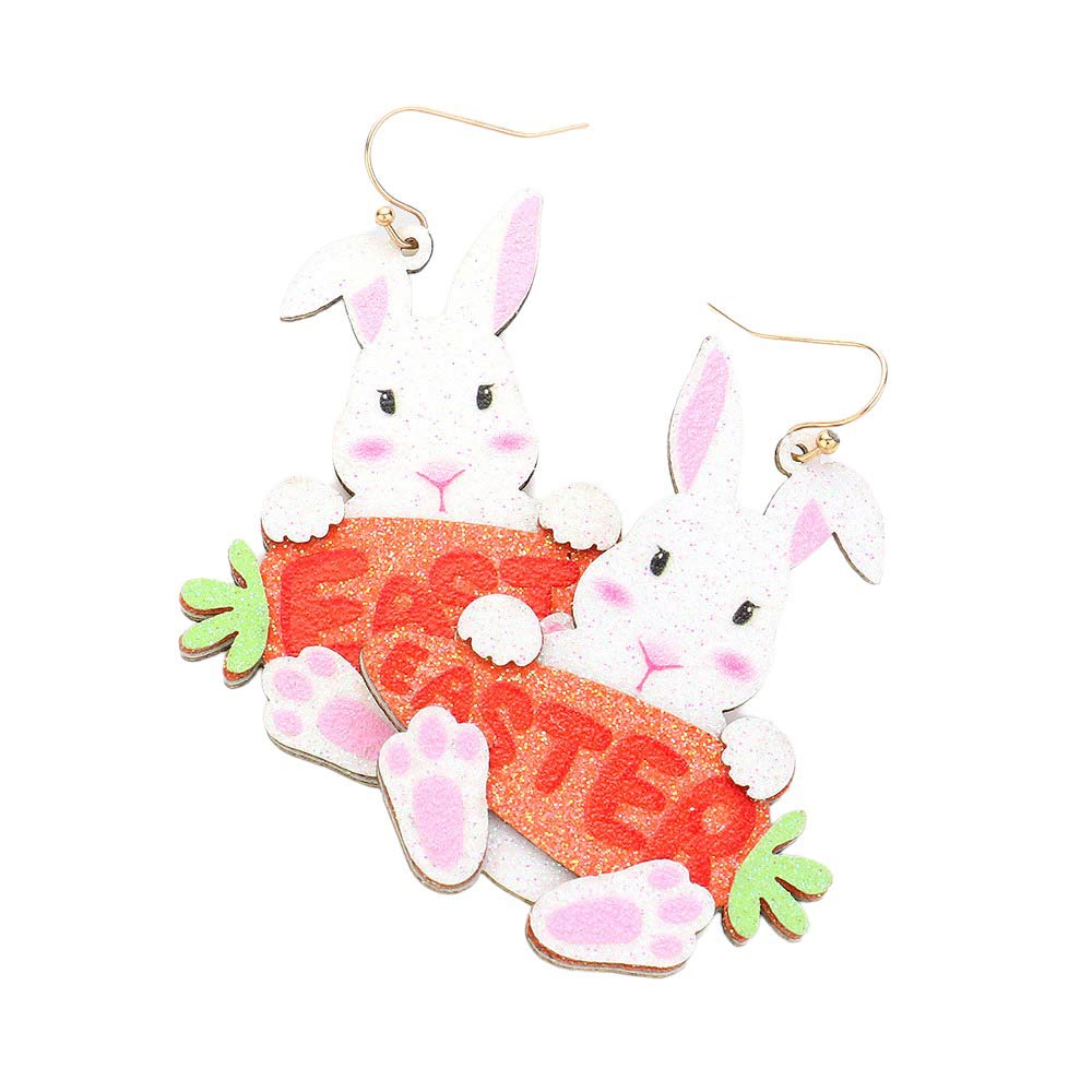 EASTER Message Bunny Dangle Earrings are a charming addition to your holiday outfit. Made with high-quality materials, they feature an adorable bunny design and a thoughtful message that is sure to bring joy to your Easter celebration. Show your festive spirit with these beautiful earrings. 