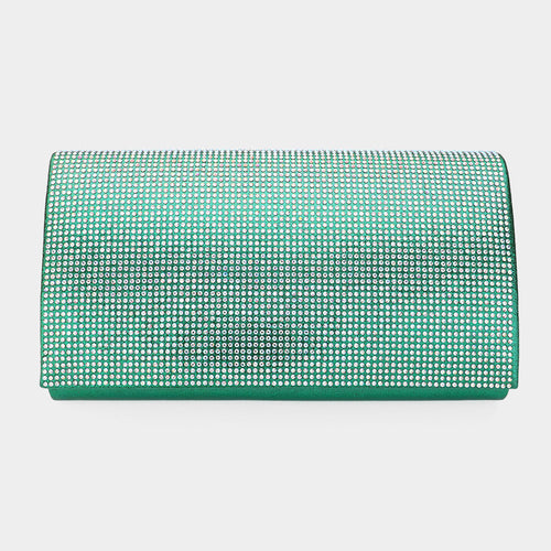 Shimmery Evening Clutch Bag - Clear, Green