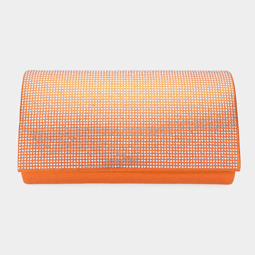 Shimmery Evening Clutch Bag - Clear, Orange