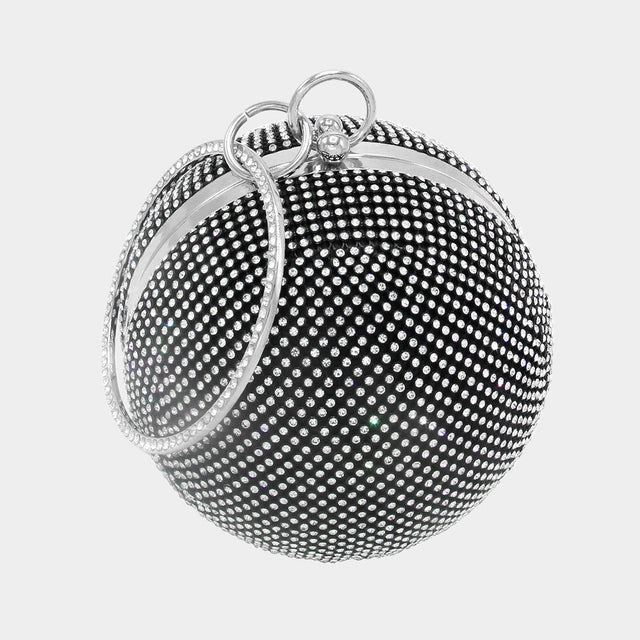 Madeline Love Black Bling Round Ball Evening Tote / Crossbody Bag - Bags & Wallets