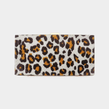 Madeline Love Leopard Leopard Patterned Bling Rectangle Evening Tote / Clutch / Crossbody Bag - Bags & Wallets