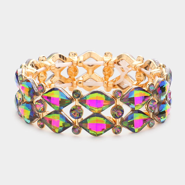Madeline Love Vitrail Medium Stone Cluster Evening Stretch Bracelet - Bracelets