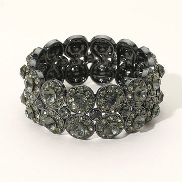 Madeline Love Black Diamond Crystal Rhinestone Stretch Evening Bracelet - Bracelets