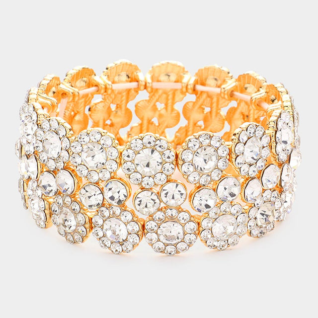 Madeline Love Gold Bubble Stone Stretch Evening Bracelet