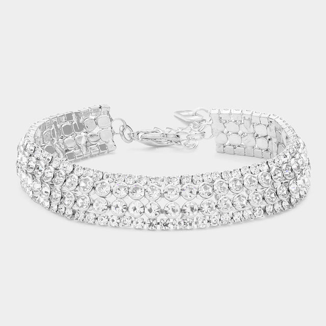 Madeline Love Silver Bubble Stone Evening Bracelet