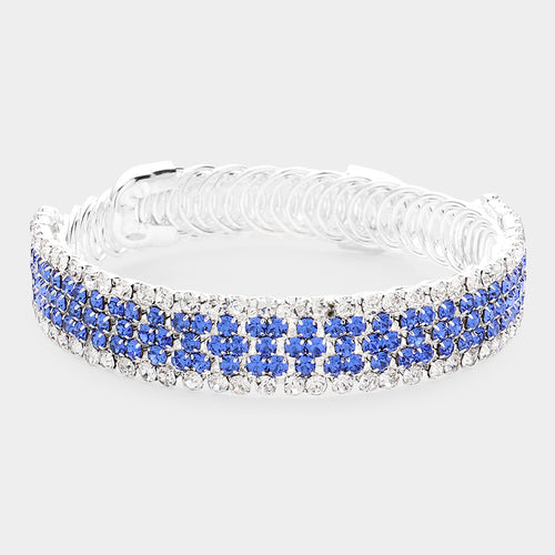 Rhinestone Pave Evening Bracelet - Sapphire