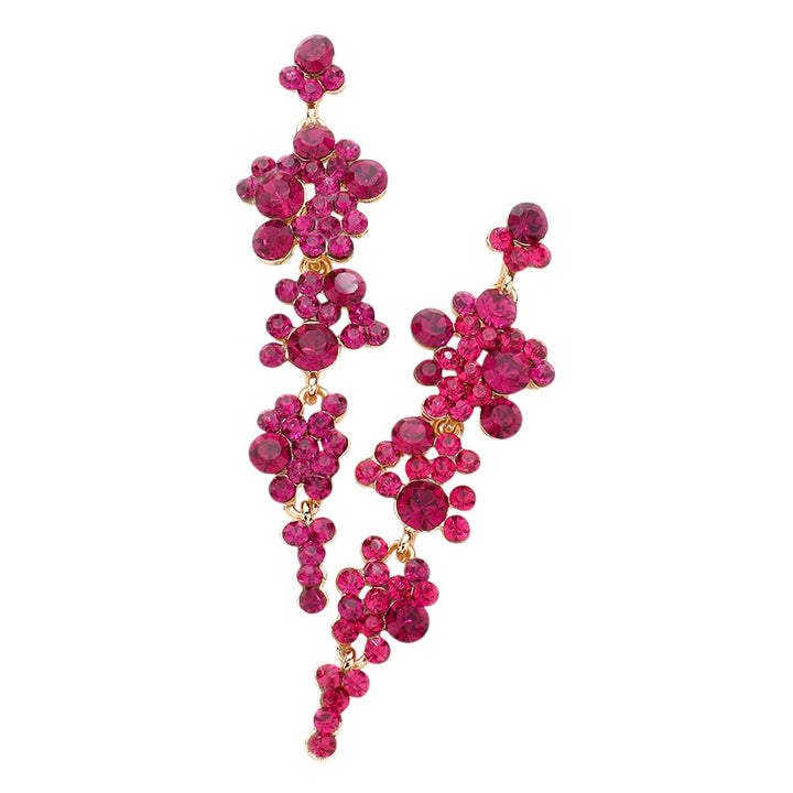 Pearl Crystal Rhinestone Vine Drop Evening Earrings. Get ready with these bright earrings, put on a pop of color to complete your ensemble. Perfect for adding just the right amount of shimmer & shine and a touch of class to special events. Perfect Birthday Gift, Anniversary Gift, Mother's Day Gift, Graduation Gift.