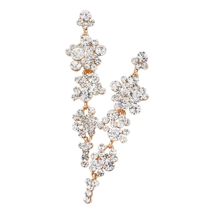 Pearl Crystal Rhinestone Vine Drop Evening Earrings. Get ready with these bright earrings, put on a pop of color to complete your ensemble. Perfect for adding just the right amount of shimmer & shine and a touch of class to special events. Perfect Birthday Gift, Anniversary Gift, Mother's Day Gift, Graduation Gift.