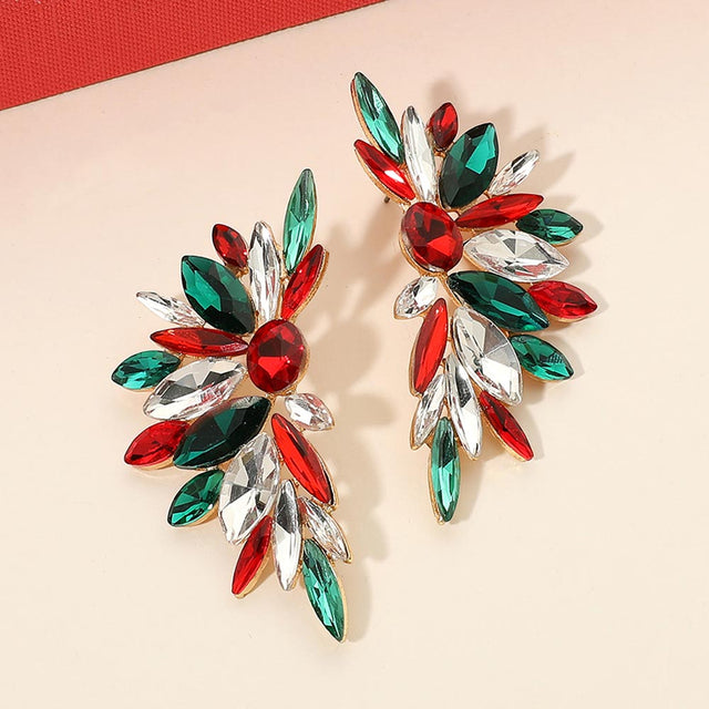 Madeline Love Multi Holiday Marquise Stone Cluster Embellished Earrings