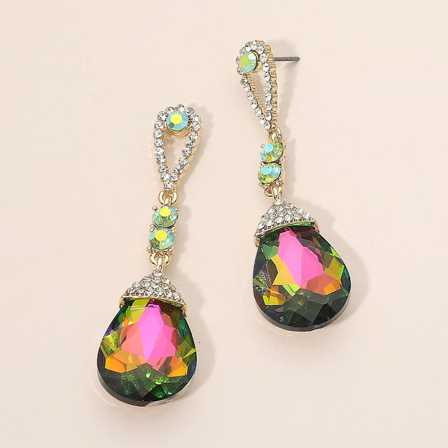 Madeline Love Gold, Vitrail Medium Teardrop Accent Evening Earrings