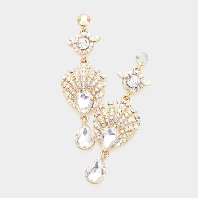 Madeline Love Gold Regal Peacock Drop Earrings