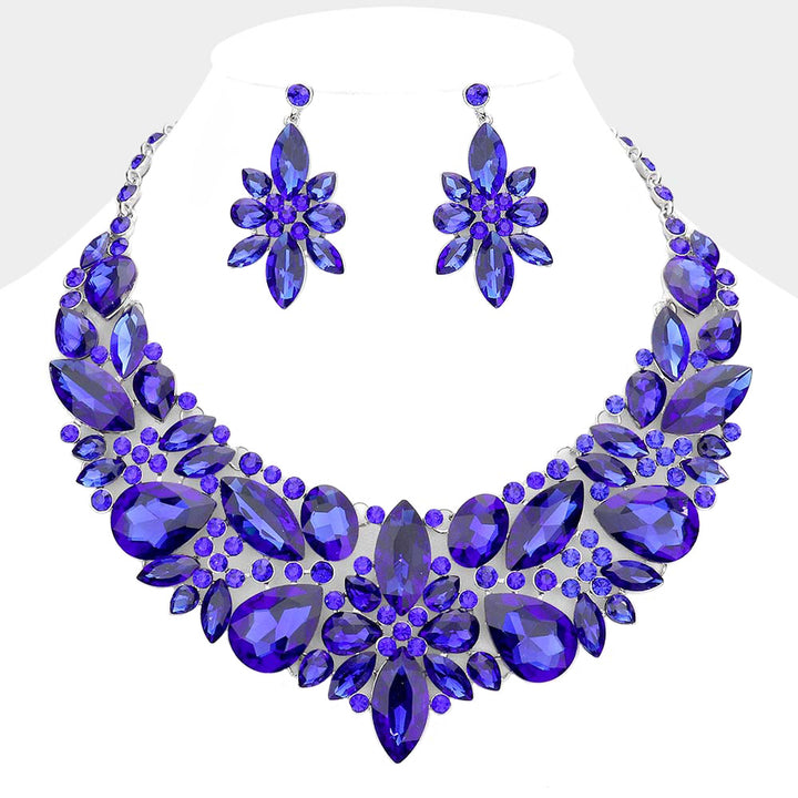 Blue Multi Stone Evening Necklace