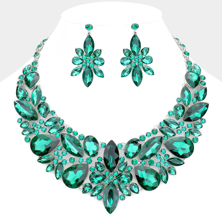 Emerald Multi Stone Evening Necklace