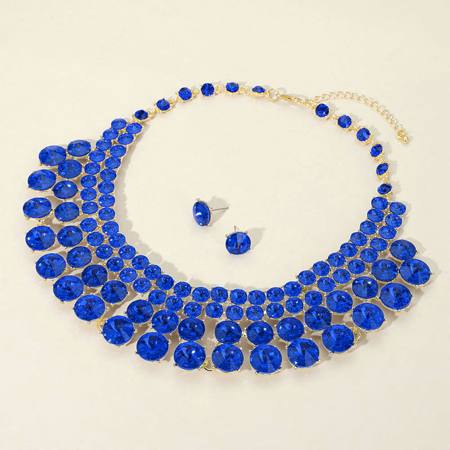 Madeline Love Gold, Sapphire Bubble Stone Evening Necklace